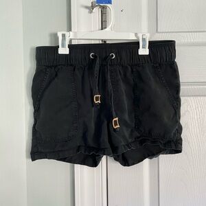 Tentree Black Drawstring Tencel Shorts